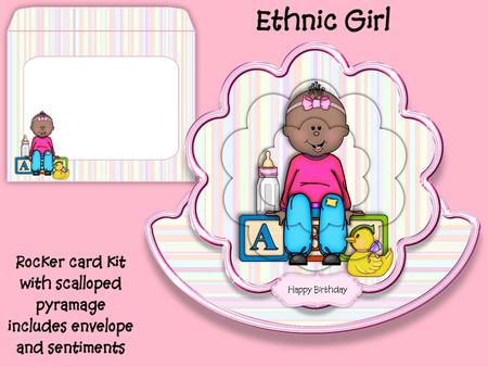 Ethnic Girl Scalloped Rocker Card Kit