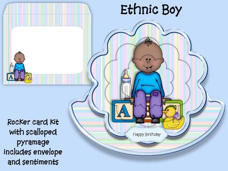 Ethnic Boy Scalloped Rocker Card Kit
