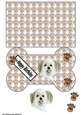 Mans Best Friend Bone Shaped Card