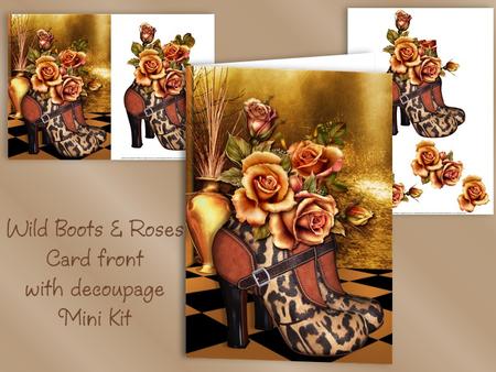 Wild Boots and Roses Card Front Mini Kit