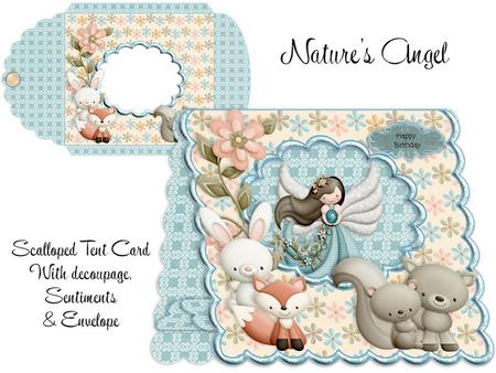 Natures Angel Scalloped Tent Card Kit