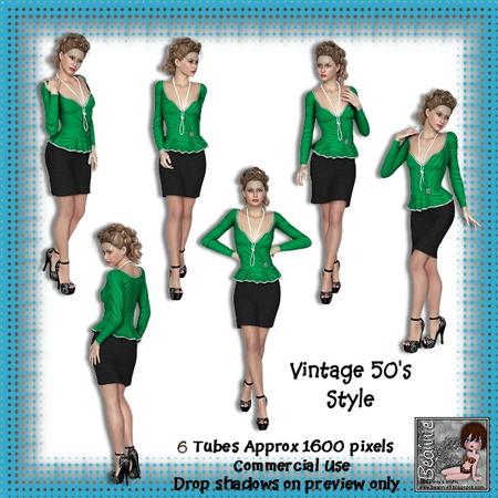6 Vintage 50s Style Poser Tubes