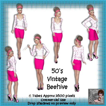 6 Vintage 50's Beehive Poser Tubes