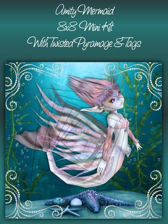 Amity Mermaid 8x8 Card Front & Twisted Pyramage Mini Kit