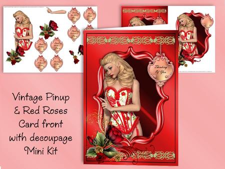 Vintage Pinup and Red Roses Mini Kit