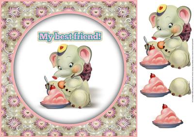 My Best Friend 8x8 Topper with Decoupage