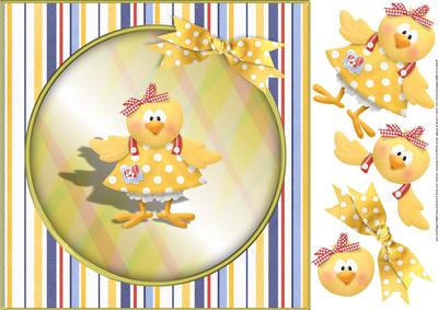 Little Chick 8x8 Card Front Topper with Decoupage