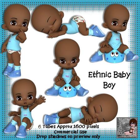 6 Cute Ethnic Baby Boy Poser Tubes