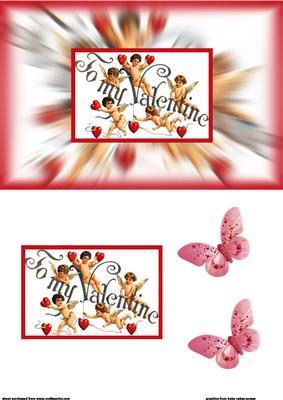 To My Valentine Cupid Valentine Card Front