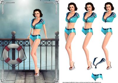1950's Vintage Pin Up Girl Card Front