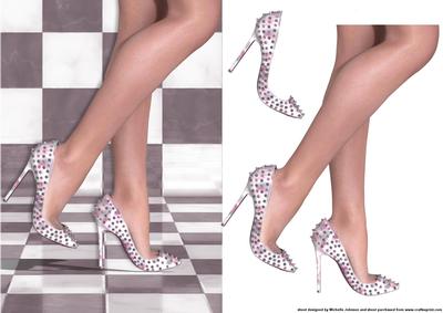 Sexy Legs in Stilettos Card Front with Decoupage