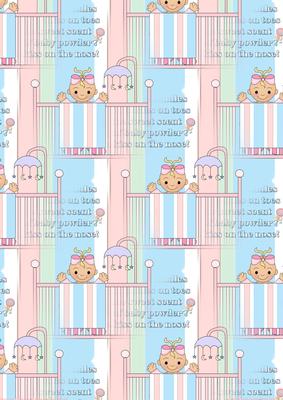 Baby Girl in a Cot Background