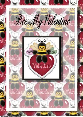 A4 Bee My Valentine Card