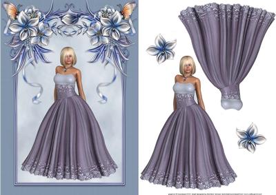 Winter Elegance Card Front with Decoupage