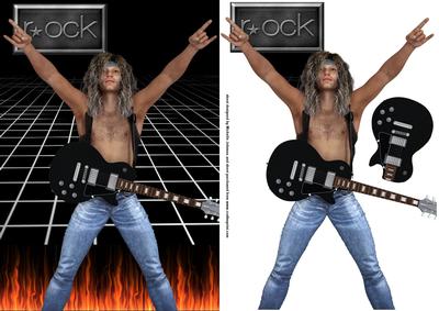 Rock Star Card Front with Decoupage