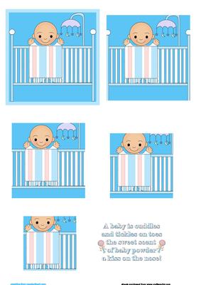 Baby Boy in a Cot Pyramid