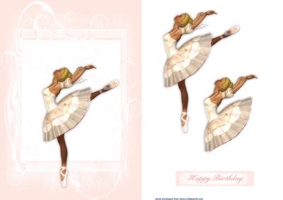 Beautiful Pink Ballerina Card Front