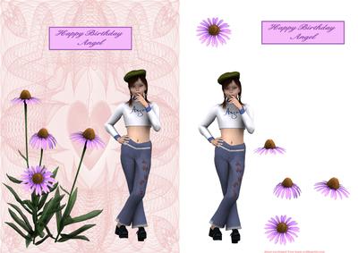 Happy Birthday Angel Card Front