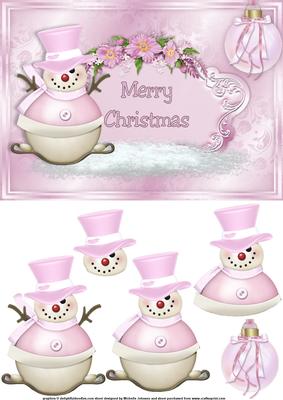 Snowman and Flowers Cad Front