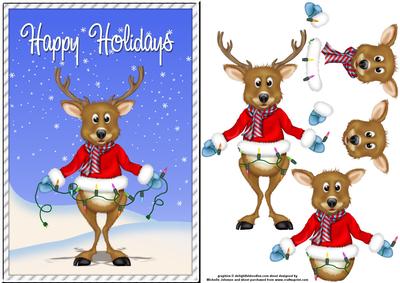 Christmas Reindeer Card Front