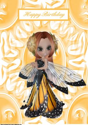 Butterfly Fairy A4 Female Birthday Card