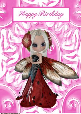 Ladybug Fairy A4 Birthday Card