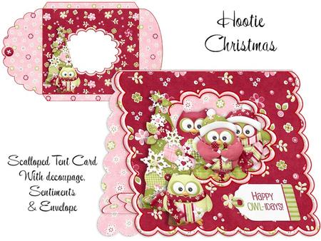 Hootie Owl Christmas Tent Card Kit