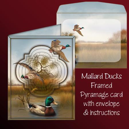 Mallard Ducks Framed Pyramage Card Kit