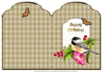 Bird and Butterfly Scalloped Top Quick Card