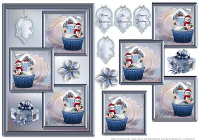 Christmas Cupcake Three Square Quick Card