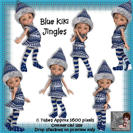 6 Kiki Jingles Blue Poser Tubes