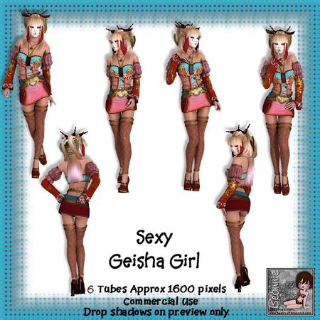 6 Sexy Geisha Girl Poser Tubes
