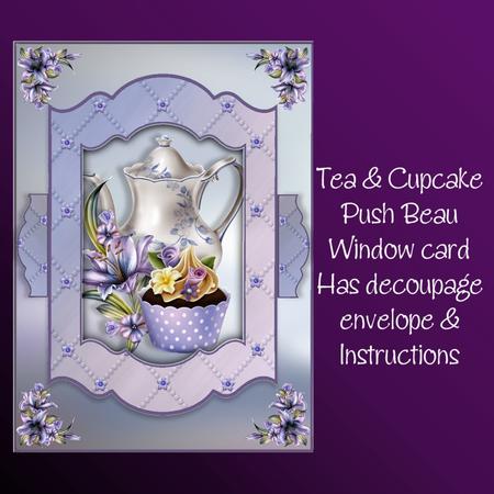 Tea and Cupcake Push to Beau Window Card Kit