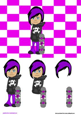 Emo Kids Card Front with Decoupage
