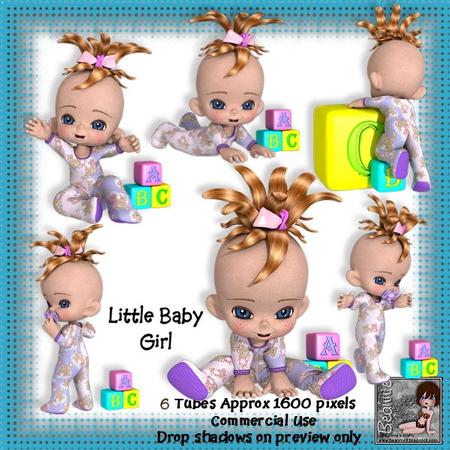 6 Little Baby Girl Poser Tubes