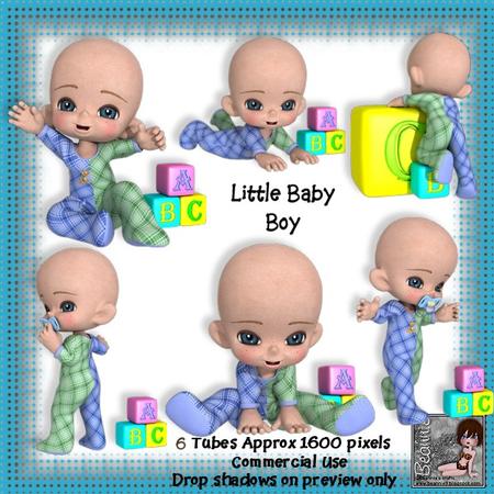 6 Little Baby Boy Poser Tubes
