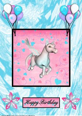 A4 Flying Horse Card