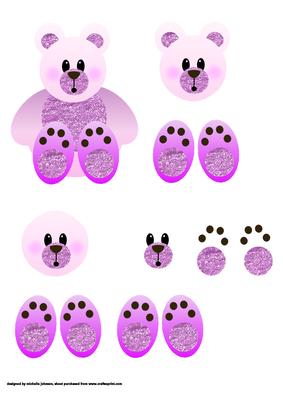 Pink Glitter Bear Step by Step
