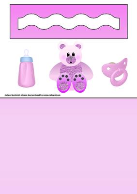 Pink Glitter Bear Penny Slider