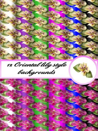 12 A4 Oriental Lily Backgrounds