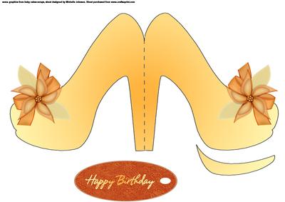 Orange Shoe Shaped Card
