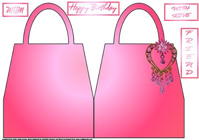 Pink Birthday Bag Shaped Card