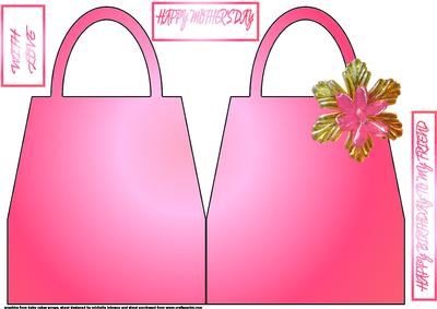 Pink Mothers Day and Friend Card Bag Shaped Card
