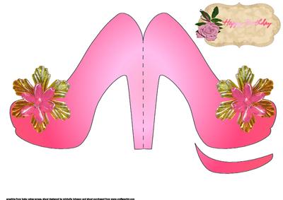 Pink Shoe Shaped Card