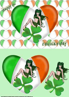 St Patricks Day Heart Card Front