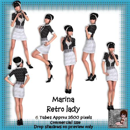 6 Marina Retro Lady Poser Tubes