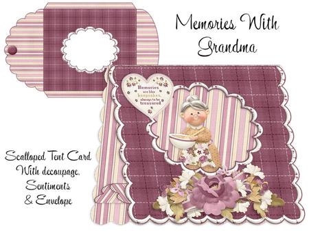 Memories with Grandma Scalloped Tent Card Kit (multi Use)