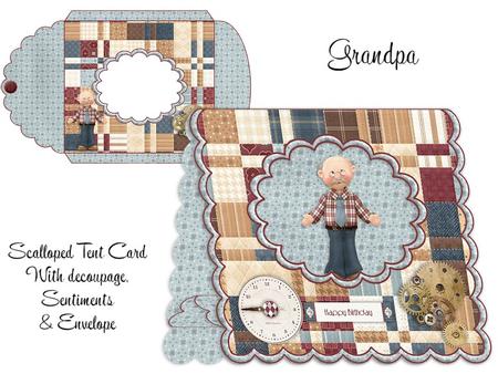 Grandpa Scalloped Tent Card (multi Use) Kit
