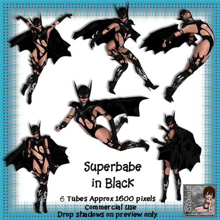 6 Superbabe in Black Poser Tubes