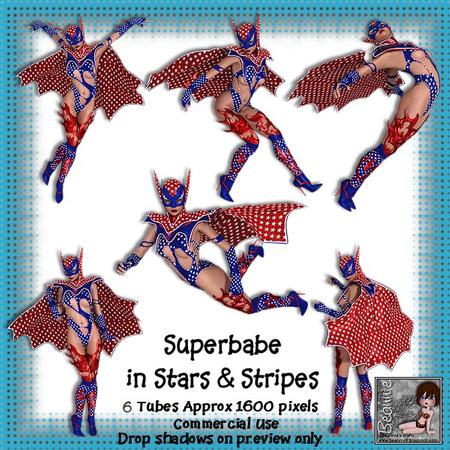 6 Superbabe in Stars & Stripes Poser Tubes